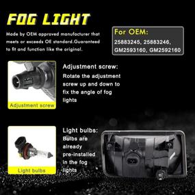 img 1 attached to 🚘 H8 12V 35W Halogen Fog Lights Replacement with Smoke Lens for 2007-2015 Silverado, 2007-2014 Suburban 1500, GMC Sierra 1500 2500HD 3500HD - Passenger and Driver Side - OEM Part Numbers: 25883245 GM259316