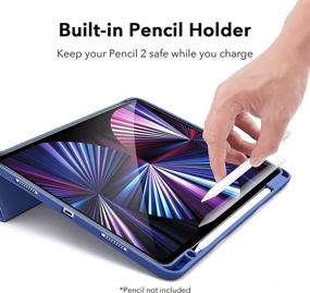 img 1 attached to 📱 ESR Rebound Case for iPad Pro 11 Inch 2021 (3rd Gen), with Pencil 2 Holder, Flexible Back Cover, Auto Sleep/Wake, Portrait & Landscape Stand, Rebound Series, Blue