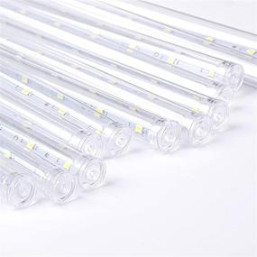 img 1 attached to AWQ 16.9 Inch 10 Tubes Meteor Shower Lights: Waterproof Falling Rain Drop Christmas Lights for Indoor & Outdoor Holiday Decor (White)