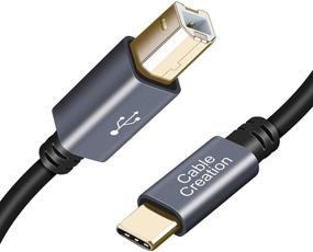 img 4 attached to 🖨️ 15FT Принтерный кабель USB C к B - CableCreation USB B к C Принтерный кабель Сканерный кабель для HP Canon Brother Samsung MIDI кабель для Yamaha Casio Цифровое пианино MIDI-контроллер Электрическая клавиатура 4.5М Черный