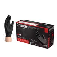 🧤 ammex gloveworks industrial black nitrile gloves, 5 mil, size large, latex free, powder free, textured, box of 100 - food safe, disposable, gpnb46100-bx logo