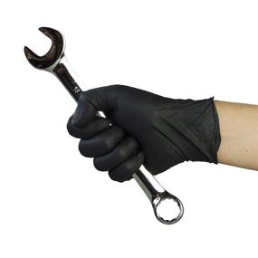 img 1 attached to 🧤 AMMEX GLOVEWORKS Industrial Black Nitrile Gloves, 5 Mil, Size Large, Latex Free, Powder Free, Textured, Box of 100 - Food Safe, Disposable, GPNB46100-BX