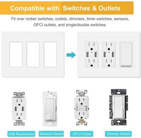 img 3 attached to Sleek 3-Gang Screwless Wall Plate Cover for Switches, Dimmers, GFCI, Receptacle (2-Pack) - UL Listed & White