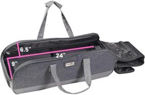 img 1 attached to 👜 Everything Mary Rolling Craft Tote for Cricut, Brother, Silhouette Machines: Grey Heather Travel Carry Case for Vinyl & Accessories