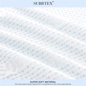 img 3 attached to 🛏️ Subrtex Full Size 2 Inch Mattress Topper Cover (Only Cover) - Bamboo Rayon Removable Encasement Protector for Latex Cool Mattress with Zipper and Adjustable Straps - White Bedding