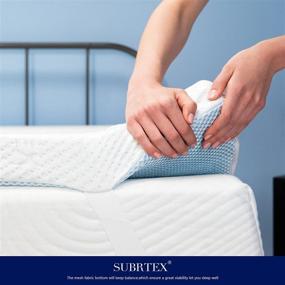 img 1 attached to 🛏️ Subrtex Full Size 2 Inch Mattress Topper Cover (Only Cover) - Bamboo Rayon Removable Encasement Protector for Latex Cool Mattress with Zipper and Adjustable Straps - White Bedding
