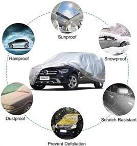 img 1 attached to All Weather Waterproof Car Cover for SUVs- Universal Fit for Honda Pilot, Ford Explorer, Audi Q7/Q8, Toyota Sienna, Nissan Murano, Chevrolet Tahoe, GMC Yukon Denali, and More- Up to 204 Inch Coverage