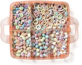 img 2 attached to 🎀 Complete Bead Crafting Kit with Storage Box - Includes 1000+ Assorted Beads - Ideal Gift for Girls