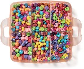 img 1 attached to 🎀 Complete Bead Crafting Kit with Storage Box - Includes 1000+ Assorted Beads - Ideal Gift for Girls