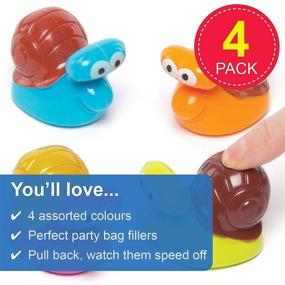 img 3 attached to 🐌 Fun and Exciting Baker Ross AG663 Pull Back Racing Snails - Pack of 4 for Kids and Party Favors