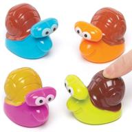 🐌 fun and exciting baker ross ag663 pull back racing snails - pack of 4 for kids and party favors логотип