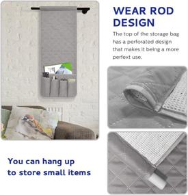 img 1 attached to Godery Non-Slip Sofa Armrest Organizer: Remote Control Holder, Phone Caddy, Book & Magazine Storage (Grey)