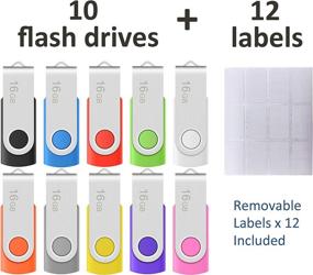 img 3 attached to 📦 Efficiently Store Data with 10 x Enfain 16GB USB Flash Drive Memory Stick Thumb Drives Bulk (MultiColor, 10 Pack)