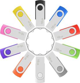 img 4 attached to 📦 Efficiently Store Data with 10 x Enfain 16GB USB Flash Drive Memory Stick Thumb Drives Bulk (MultiColor, 10 Pack)