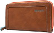 👛 skechers women's large zip around rfid wallet: stylish clutch travel accessory with bi-fold design logo