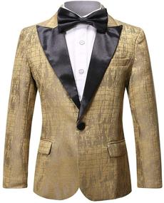 img 3 attached to 🎩 Stylish Boys Tuxedo Suit Paisley Slim Fit - Ideal for Weddings & Parties