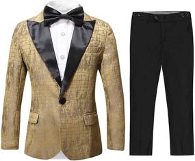 img 4 attached to 🎩 Stylish Boys Tuxedo Suit Paisley Slim Fit - Ideal for Weddings & Parties