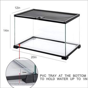 img 3 attached to REPTIZOO Glass Reptile Terrarium 15 Gallon: Ideal Enclosure for Reptiles, Amphibians & Small Animals