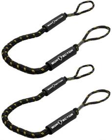 img 2 attached to ⚓️ Premium 2-Pack BoatTector Bungee Dock Lines - 4ft, Black/Gold - Extreme Max 3006.2729