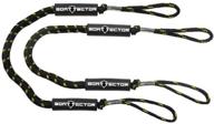 ⚓️ premium 2-pack boattector bungee dock lines - 4ft, black/gold - extreme max 3006.2729 logo