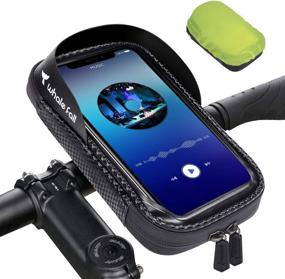 img 4 attached to 🚲 Whale Fall 360° Rotation Bicycle Phone Mount: Touch Screen, Detachable Motorcycle Holder with Sun Visor & Rain Cover | Fits 6.5" Phones