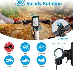 img 3 attached to 🚲 Whale Fall 360° Rotation Bicycle Phone Mount: Touch Screen, Detachable Motorcycle Holder with Sun Visor & Rain Cover | Fits 6.5" Phones