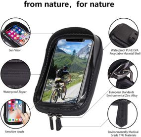 img 1 attached to 🚲 Whale Fall 360° Rotation Bicycle Phone Mount: Touch Screen, Detachable Motorcycle Holder with Sun Visor & Rain Cover | Fits 6.5" Phones