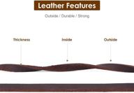 yihata leather dog leash 8 foot - heavy duty training leash for 🐶 large medium dogs - braided pet lead rope for walking and training (1/2 inch, brown) logo