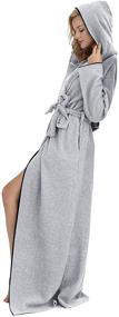 img 3 attached to 🛀 VEILS MicroFleece Hooded Bathrobe: Floor Length Men's Clothing