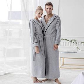 img 4 attached to 🛀 VEILS MicroFleece Hooded Bathrobe: Floor Length Men's Clothing