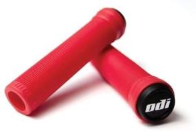 img 1 attached to 🔴 Red ODI Soft Flangeless Longneck Grips Softies - Ideal for Bikes and Scooters