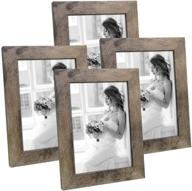 🖼️ hap tim 5x7 picture frame set: stylish carbonized black wooden photo frames for tabletop display and wall decoration - pack of 4 (cwh-5x7-cb) логотип