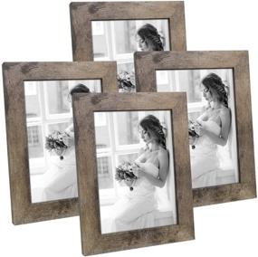 img 4 attached to 🖼️ Hap Tim 5x7 Picture Frame Set: Stylish Carbonized Black Wooden Photo Frames for Tabletop Display and Wall Decoration - Pack of 4 (CWH-5x7-CB)