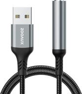 🎧 zooaux usb to 3.5mm jack audio adapter - usb to audio jack converter - usb-a to 3.5mm trrs 4-pole female - external stereo sound card for headphone - compatible with windows 10, mac, pc, laptop, desktops, ps4, ps5 [11.8 inch] logo