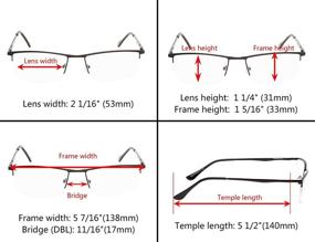 img 2 attached to 👓 Enhance Your Vision with Gr8sight Half-Rim Reading Glasses 3-Pack for Men and Women