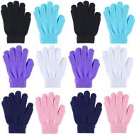 🧤 cooraby 12 pairs kid's winter magic gloves: stretchy warm knit gloves for boys or girls logo