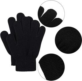 img 3 attached to 🧤 Cooraby 12 Pairs Kid's Winter Magic Gloves: Stretchy Warm Knit Gloves for Boys or Girls