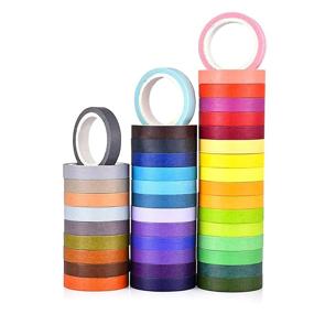 img 4 attached to 🌈 40 Rolls of Rainbow Colored Masking Tape for Crafts, Kids & Adults - Decorative Painters Tape with Premium Adhesive, Gift Wrapping and Art Projects - 13ft x 0.3in