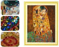 🎨 5d diamond painting kit - the kiss gustav klimt: special shape rhinestones craft set for adults, easy embroidery home decor or gift logo