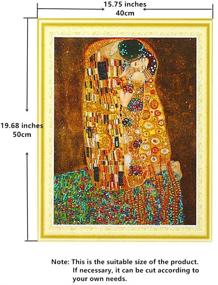 img 1 attached to 🎨 5D Diamond Painting Kit - The Kiss Gustav Klimt: Special Shape Rhinestones Craft Set for Adults, Easy Embroidery Home Decor or Gift