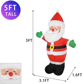 img 3 attached to COMIN Christmas Inflatables: 5FT Santa Claus Decoration with LED Lights - Xmas Clearance for Party, Indoor & Outdoor Yard, Garden, Lawn