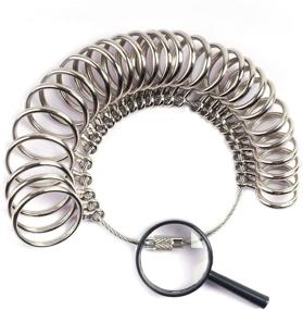 img 4 attached to AmoYoung Stainless Steel Ring Sizer Set - USA Size 1-13 📏 with Half Size Increments - 27 Pieces - Finger Measuring Ring Tool