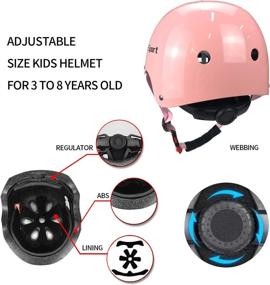 img 2 attached to 👶 Kids Adjustable Helmet and Protective Gear Set for Outdoor Sports: Toddler Bike Helmet with Knee Pads, Elbow Pads, and Wrist Pads for Skateboarding, Cycling, Scooter, and Inline Skating