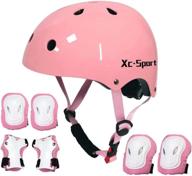 👶 kids adjustable helmet and protective gear set for outdoor sports: toddler bike helmet with knee pads, elbow pads, and wrist pads for skateboarding, cycling, scooter, and inline skating logo