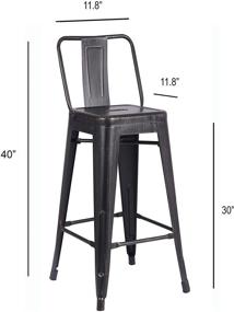 img 3 attached to 🪑 AC Pacific Modern Industrial Metal Barstool Set - 30" Seat Height Counter Stool, Distressed Black Finish (Pack of 2)