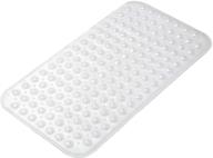 🛁 amazerbath bath tub mat - non-slip shower mat with suction cups and drain holes for safety, medium size 27.6 x 15 inches, machine washable - clear logo
