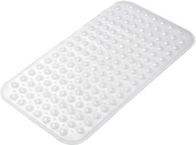 img 4 attached to 🛁 AmazerBath Bath Tub Mat - Non-Slip Shower Mat with Suction Cups and Drain Holes for Safety, Medium Size 27.6 x 15 Inches, Machine Washable - Clear