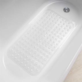 img 3 attached to 🛁 AmazerBath Bath Tub Mat - Non-Slip Shower Mat with Suction Cups and Drain Holes for Safety, Medium Size 27.6 x 15 Inches, Machine Washable - Clear