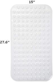 img 1 attached to 🛁 AmazerBath Bath Tub Mat - Non-Slip Shower Mat with Suction Cups and Drain Holes for Safety, Medium Size 27.6 x 15 Inches, Machine Washable - Clear