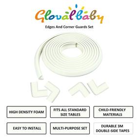 img 2 attached to 👶 Baby Proofing Edge and Corner Guards - 16.40ft Edge + 4 Corners, Safety 3M Pre-Taped Furniture Bumper in White - Ideal Baby Corner Protector for Fireplace, Table, Stair, and Cabinet